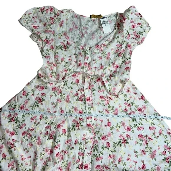 POLO Ralph Lauren Womens Linen Floral Sweet Pea Garden Party Midi Dress Size 14 - Picture 15 of 15